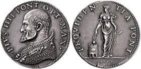 ITALY. Papal Coinage. Pius IV, 1559-1565. Medal (Silver, 27 mm, 12.15 g, 12 h), by G. Antonio di Rossi. •PIVS•PONT•OPT•MAX• Bust of Pius II to left, w...
