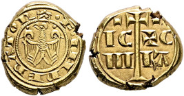ITALY. Sicilia (Regno). Federico I (Federico II, Sacro Romano Impero), 1198-1250. Multiplo di Tarí (Gold, 14 mm, 5.14 g, 9 h), Messina or Brindisi, 12...