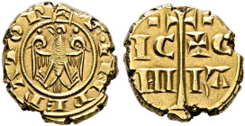 ITALY. Sicilia (Regno). Federico I (Federico II, Sacro Romano Impero), 1198-1250. Multiplo di Tarí (Gold, 13 mm, 2.61 g, 3 h), Messina or Brindisi, 12...