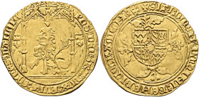 LOW COUNTRIES. Henegouwen (Hainaut). Filips de Goede (the Good), 1433-1467. Gouden Leeuw – Lion d’or (Gold, 30 mm, 4.20 g, 10 h), engravers error with...