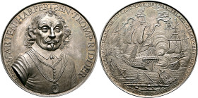 LOW COUNTRIES. Republiek der Zeven Verenigde Nederlanden (Dutch Republic). 1581-1795. Medal 1653 (Silver, 67 mm, 121.34 g, 12 h), on the death of Admi...