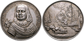 LOW COUNTRIES. Republiek der Zeven Verenigde Nederlanden (Dutch Republic). 1581-1795. Medal (Silver, 70 mm, 122.07 g, 12 h), on the death of Admiral M...