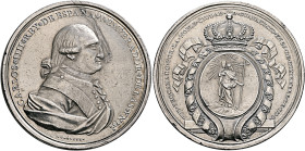 MEXICO, Colonial. Carlos IV, king of Spain, 1788-1808. Proclamation Medal 1790 (Silver, 46 mm, 50.50 g, 12 h), on the homage paid by the city of Guana...