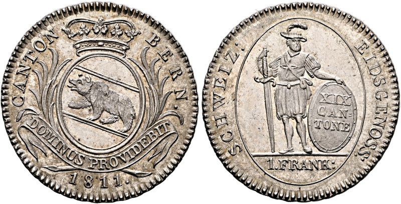 SWITZERLAND. Bern. Kanton. Franken 1811 (Silver, 29 mm, 7.47 g, 12 h), medal ali...