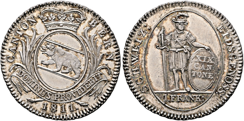 SWITZERLAND. Bern. Kanton. Franken 1811 (Silver, 30 mm, 7.47 g, 6 h). CANTON - B...