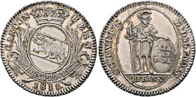 SWITZERLAND. Bern. Kanton. Franken 1811 (Silver, 30 mm, 7.47 g, 6 h). CANTON - BERN / DOMINUS PROVIDEBIT Crowned coat of arms between palm branches, 1...