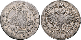 SWITZERLAND. Graubünden. Chur. Taler (Silver, 41 mm, 28.17 g, 6 h), no date (17th century). MONETA•CVRIAE•RETICE Crowned and armored bust of St. Luciu...