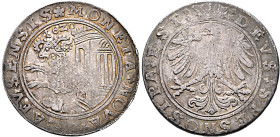 SWITZERLAND. Schaffhausen. Taler 1620 (Silver, 40 mm, 27.98 g, 6 h). MONETA✠NOVA✠SCAFVSENSIS✱ Forepart of a ram emerging to left from city gates, 16Z0...