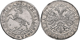SWITZERLAND. Schaffhausen. Örtli (Silver, 30 mm, 5.27 g, 3 h), no date (1677). MONETA✱NOVA✱SCAF[V]S[I]ENSIS Standing and crowned ram to left. Rev. DEV...