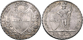 SWITZERLAND. Waadt (Vaud). Kanton. 40 Batzen (Neutaler) 1812 (Silver, 40 mm, 29.31 g, 6 h). CANTON - DE VAUD / 1812 Arms inscribed LIBERTÉ / ET / PATR...