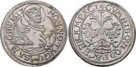 SWITZERLAND. Zug, Stadt. Dicken 1617 (Silver, 30 mm, 8.47 g, 12 h). •MON•NO•TVGI-SAN•OSW•1617 Cuirassed bust of St. Oswald of Northumbria to right, ni...