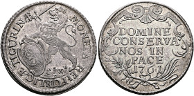 SWITZERLAND. Zürich. Stadt. Taler 1761 (Silver, 41 mm, 28.00 g, 12 h). MONETA REIPUBLICÆ TIGURINÆ Lion rampant to left, holding sword in his right paw...