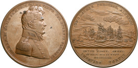 UNITED STATES. 1776-pres. Medal 1814 (Bronze, 65 mm, 140.80 g, 12 h), on Captain Robert Henley and the Battle of Lake Champlain. By M. Fürst. ROB.HENL...