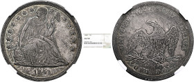 UNITED STATES. 1776-pres. Dollar 1841 (Silver, 38 mm, 26.74 g, 6 h), Seated Liberty without motto. By C. Gobrecht. Philadelphia. 1841 Personification ...