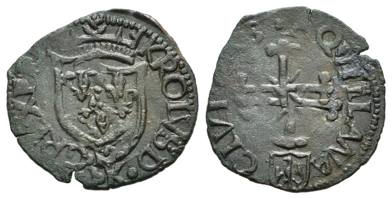 L'AQUILA. Carlo VIII re di Francia (1495). Cavallo. CU (g 1,35). Scudo di Franci...