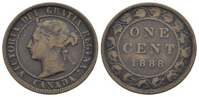 CANADA. Victoria. 1 cent 1888. Cu. MB
