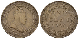 CANADA. Edoardo VII. 1 cent 1909. Cu. MB