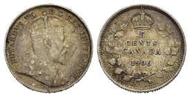 CANADA. Edward VII. 5 cents 1906. Ag. SPL