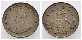 CANADA. Giorgio V. 1 cent 1932. Cu. BB