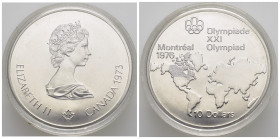 CANADA. 10 Dollari 1973 "Olimpiadi di Montreal 1976". Ag (48,80 g). FDC