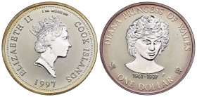 COOK ISLANDS. Elisabetta II. 1 Dollar 1997 "Lady Diana" Ag. Proof