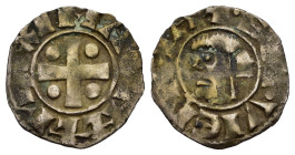 FRANCIA. Arcivescovato di Vienne. Denaro anonimo, c. 1150-1200. MI (g 0,89). Testa di S. Maurizio a sinistra. R/ Croce con quattro globetti nei quarti...