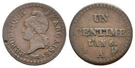 FRANCIA. 1 centime l'an 6 A. Cu. BB