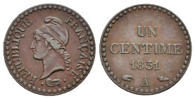 FRANCIA. 1 centime 1851 A. Cu. BB