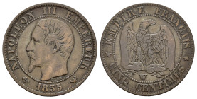 FRANCIA. 5 Centimes 1855 W (Lille). Cu. BB