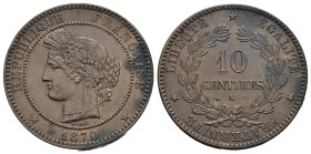 FRANCIA. 10 Centimes 1870 A. Cu. qSPL
