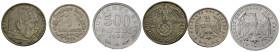 GERMANIA. Lotto di 3 monete. 1 Reichsmark 1935 A - 2 Reichsmark 1937 D - 500 Mark 1923 A
