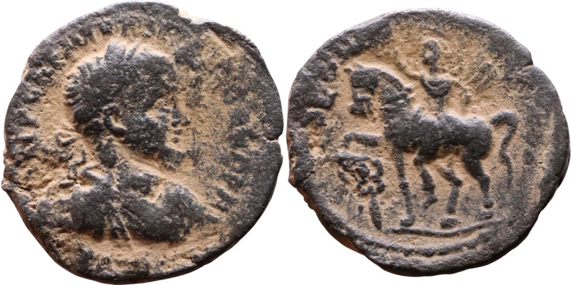 Alexander Severus (222-235) Phoenicia, Akko-Ptolemais Bronze coin. Obv: Laureate...