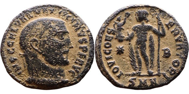 Licinius I (308-324 AD) follis. Obv: Cuirassed bust of Licinius Rev: Jupiter sta...