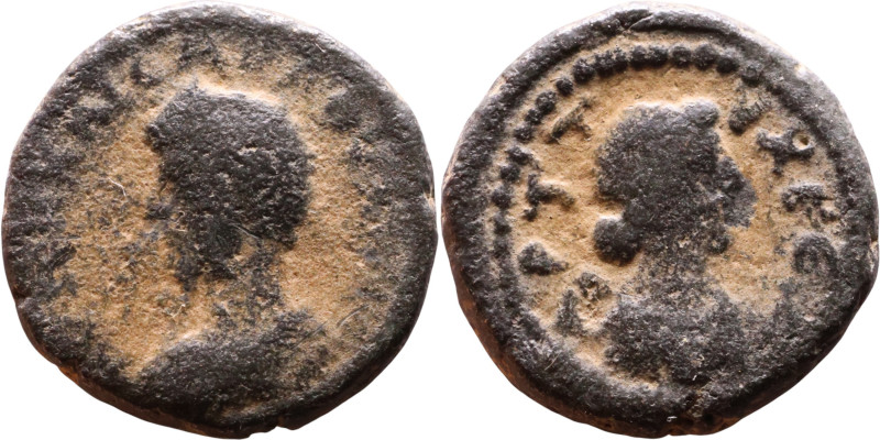 Commodus (180-192) Bronze coin. Obv: Laureate, draped bust of emperor. Rev: Bust...
