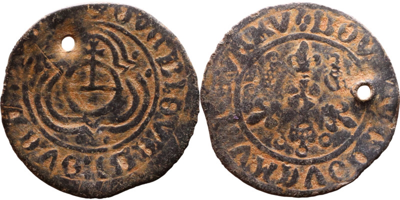 Austria – Bronze coin – xvii century

24mm 2,23g

Artificial sand patina