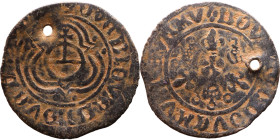 Austria – Bronze coin – xvii century

24mm 2,23g

Artificial sand patina