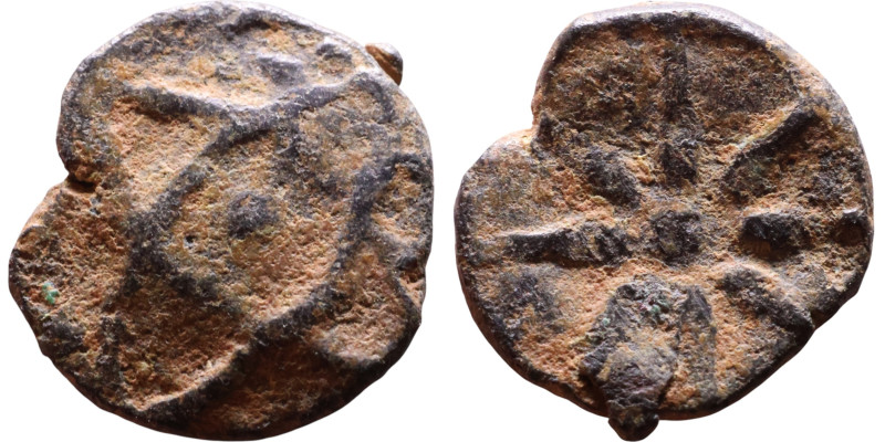 Seljuk (1037–1157) Bronze coin. Obverse: Arabic inscription. Reverse: Arabic ins...