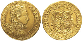 REGNO DI SARDEGNA - Carlo Emanuele I (1580-1630) Doppia 1581, zecca Nizza. MIR#579 AU Oro Gold grammi 6.56. Ex collezione Senatore Dosi.