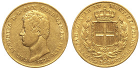 REGNO DI SARDEGNA - Carlo Alberto (1831-1849) 20 Lire 1831 Genova  (FERT in contorno) Gig. 16 R Au Oro Gold gr 6,45 BB+
