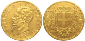 REGNO D'ITALIA - Vittorio Emanuele II (1849-1861) 100 Lire 1864 T Gig 1 RRR AU Oro Gold Periziata Erpini qSPL