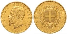 REGNO D'ITALIA - Vittorio Emanuele II (1861-1878) 20 Lire 1861 T. Pag. 455; Mont 131 R   Au Oro Gold gr 6,44 Fondi lucentissimi, ben difficili da rinv...