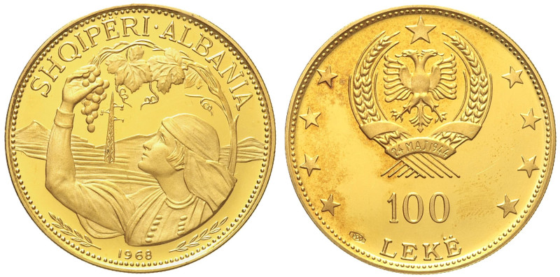 ALBANIA Repubblica popolare ( 1944-1991) 100 Leke 1968 Oro Gold gr. 19,74

Sta...