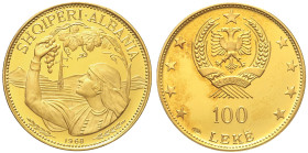 ALBANIA Repubblica popolare ( 1944-1991) 100 Leke 1968 Oro Gold gr. 19,74