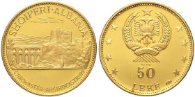 ALBANIA Repubblica popolare ( 1944-1991) 50 Leke 1970 AU Oro Gold gr. 9,95