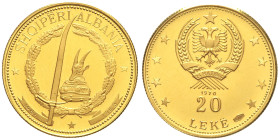 ALBANIA Repubblica popolare ( 1944-1991) 20 Leke 1970 AU Oro Gold gr. 4,02