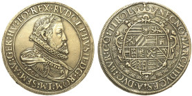 AUSTRIA - Rodolfo II, (1576-1612). - Doppio Tallero 1604, HALL. Dav. 3003a. AG  Traccia di vecchia spilla rimossa