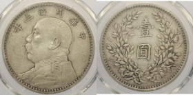 CINA - Repubblica - Fatman Dollar (Yuan) 1914. Y # 329 . Ag. NC In Slab PCGS XF40