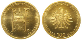 GERMANIA - 100 Euro 2003 UNESCO KM#228 Au 999/1000 gr. 15,55 Con astuccio e certificato