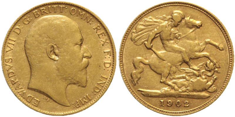 GRAN BRETAGNA - Edoardo VII (1901-1910) Mezza Sterlina 1902. D/ Testa nuda a d. ...