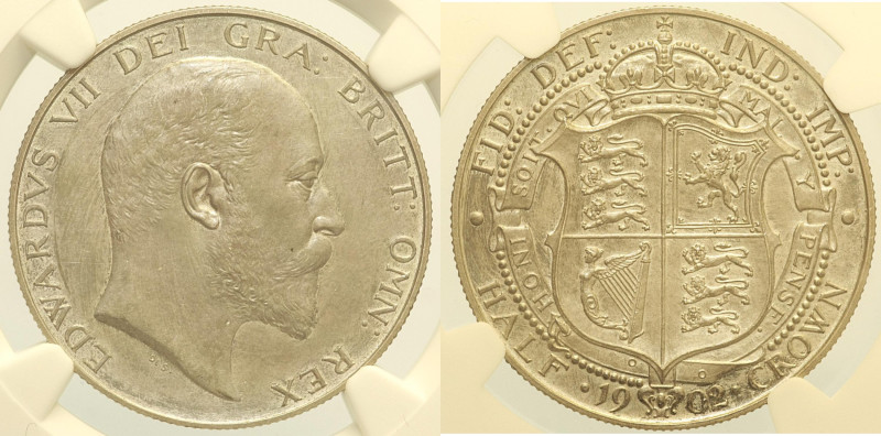 GRAN BRETAGNA - Edoardo VII (1901-1910) Halfcrown 1902 S. 3980 AG In Slab NGC PF...